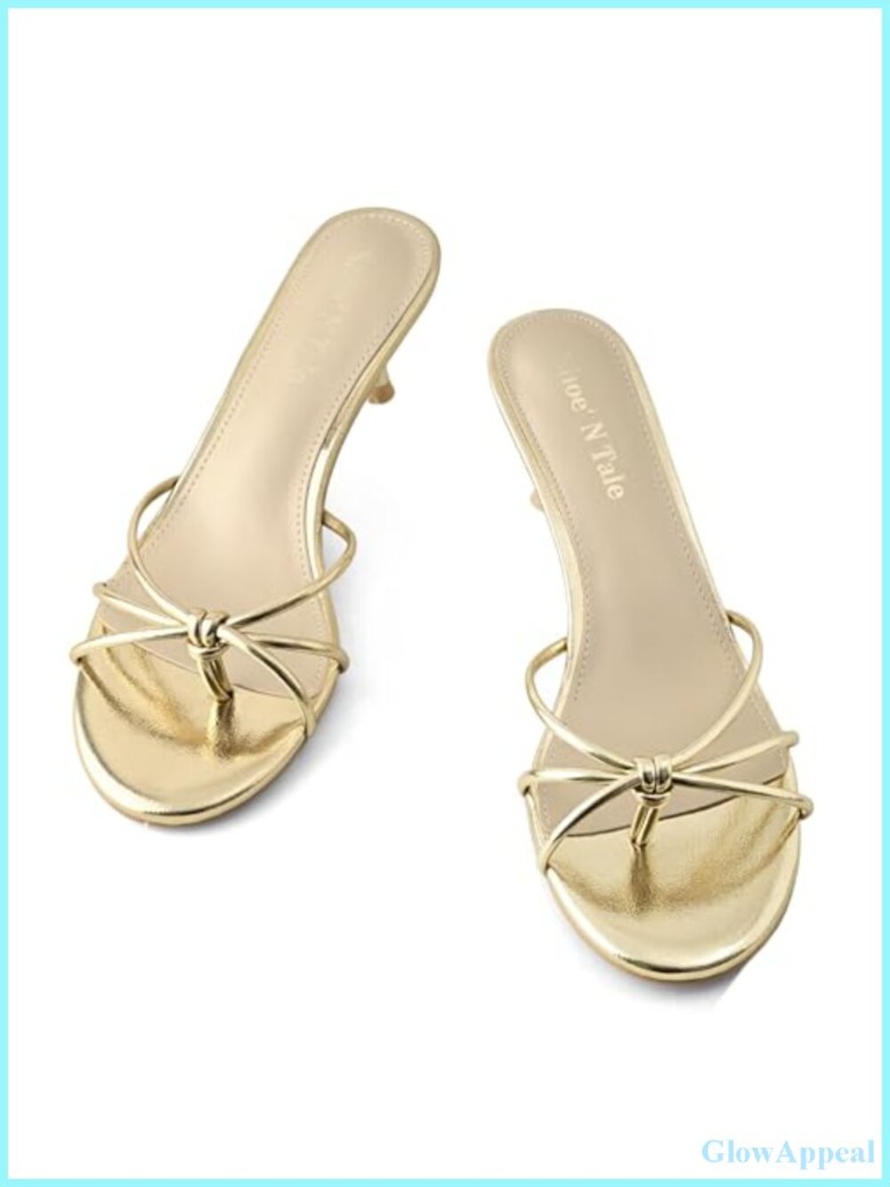 Women's Kitten Heel Mule Sandals Knotted Thong Slip-On Round Open Toe Faux - Picture 4 of 6